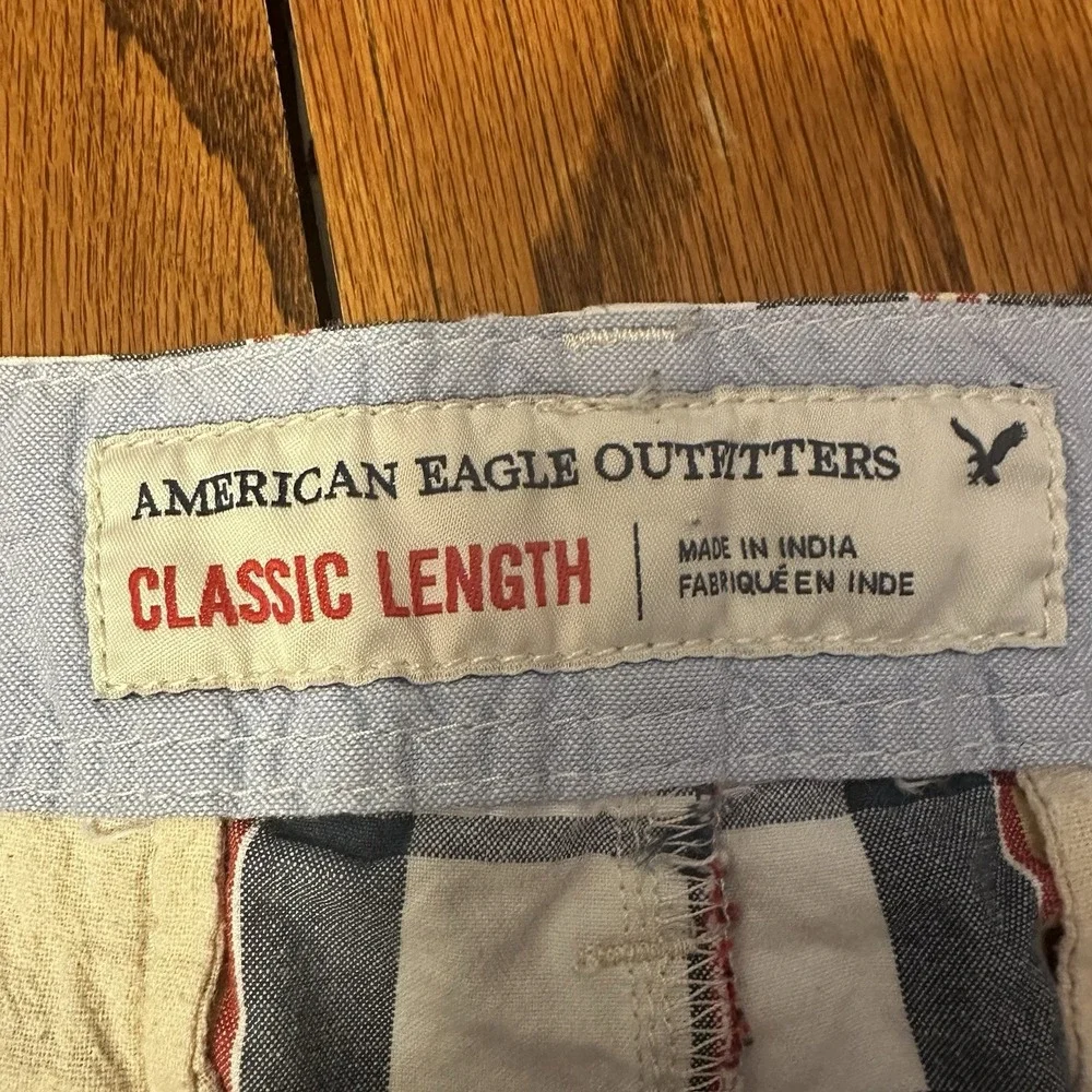 Men's American‎ Eagle Plaid Chino Shorts Classic Length Size 33